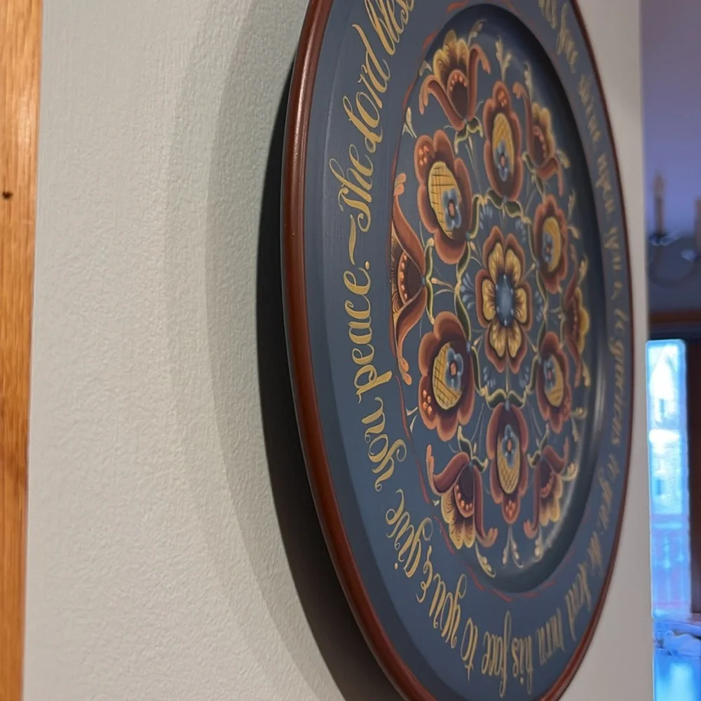 Original ROSEMALING Wooden Plate - by artist Rhonda Fritech - Limited edition - Picture 16 of 17